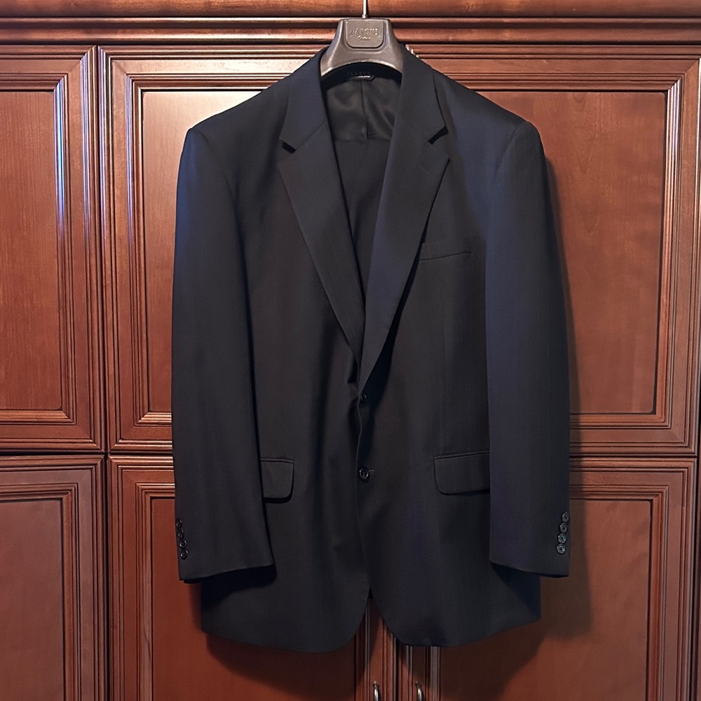 Men’s Classic Dark Gray Pinstripe Jos A. Bank Suit